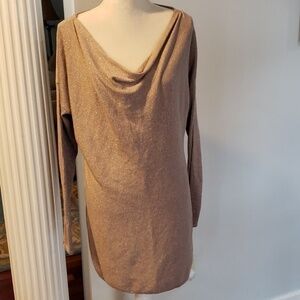 White House Black Market Gold/Taupe Sweater Dress